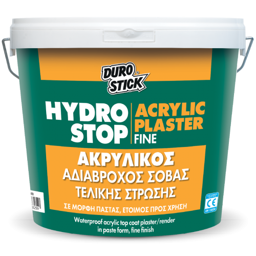 Durostick Hydrostop Acrylic Plaster Fine 1,50mm Λευκό 25kg